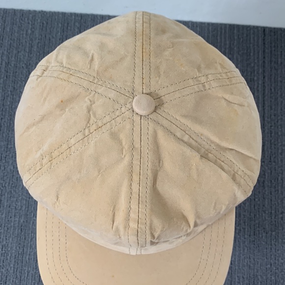 Vintage P Fitted Cap Men's Size L Tan Soft Felt 6 Panel High Profile Lined - Picture 6 of 17